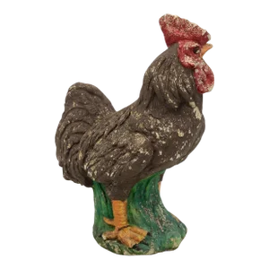 Polychrome Stone French Country Rooster, Mid 20th Century