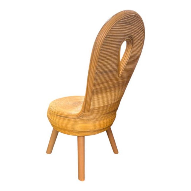 Vintage Sculptural Pencil Reed Side Chair For Sale - Image 4 of 8