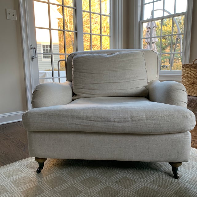 Sand Restoration Hardware Chair For Sale - Image 8 of 8
