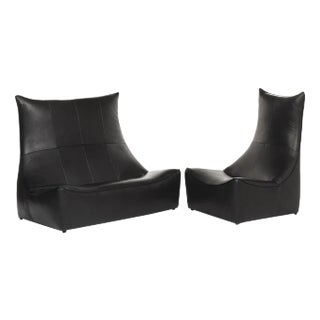 Leather Sitting Set Rock Series Gerard Van Den Berg Montis - a Pair For Sale