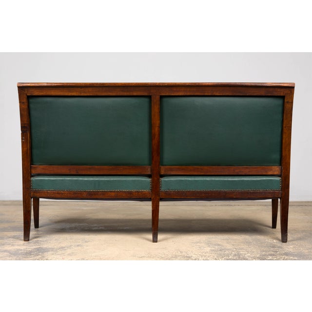 Early 19th Century French Empire Walnut Sofa in Forest Green For Sale - Image 18 of 18