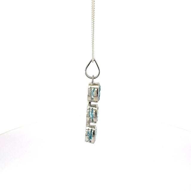 Not Yet Made - Made To Order Classic 925 Silver December Birthstone Pendant With 8x6mm Three Stone For Sale - Image 5 of 15