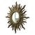 Vintage dark gold sunburst mirror—also known as a "butler's mirror" or "witch's mirror"—featuring a convex glass surface...