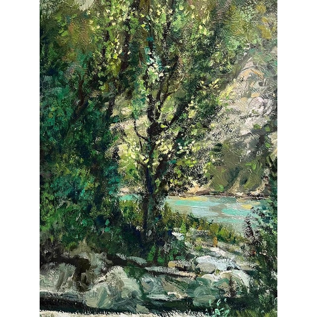 Rustic Leopold Robert, Riverbank, Oil on Wood For Sale - Image 3 of 11