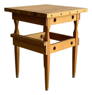 Vintage Butcher Block Top Side Table