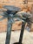 Pair Vintage Coastal Rustic Metal Palm Tree Staggering Candlestick Holders For Sale - Image 4 of 11