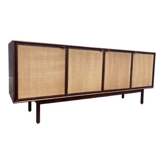 1960s Jack Cartwright Credenza for Founders, Mid Century Modern, Walnut & Cane For Sale