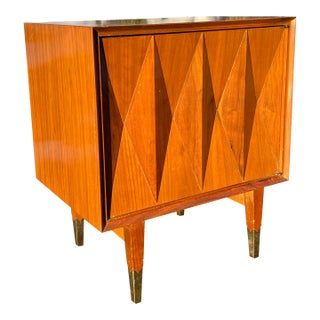 Mid Century Modern Albert Parvin Gio Ponti Style Nightstand Sculpted Design For Sale