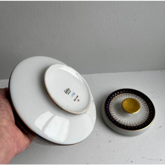 Vintage Mid-Century Real Cobalt Dish with Lid by Edelstein Bavaria, Germany For Sale - Image 10 of 12