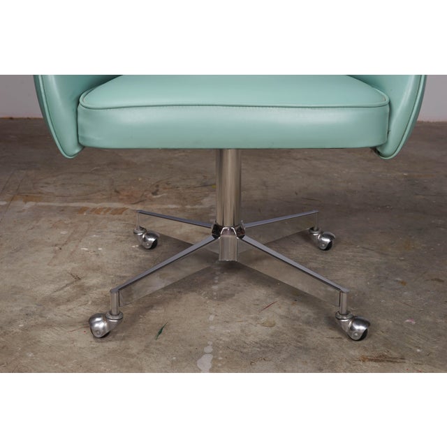 MidCentury Vinyl Rolling Swivel Dining Chairs Set of 6 Chairish