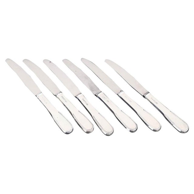 Fruit Knives in Silver and Stainless Steel by Evald Nielsen, 1930s, Set of 6 For Sale - Image 6 of 6