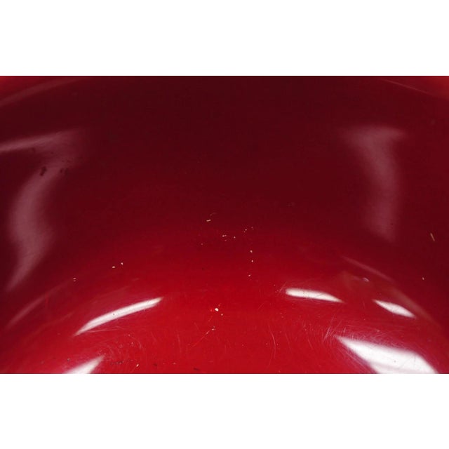 Silver Vintage Mid Century Modern Reed & Barton 104 Silver Plated Red Enamel Bowl For Sale - Image 8 of 10