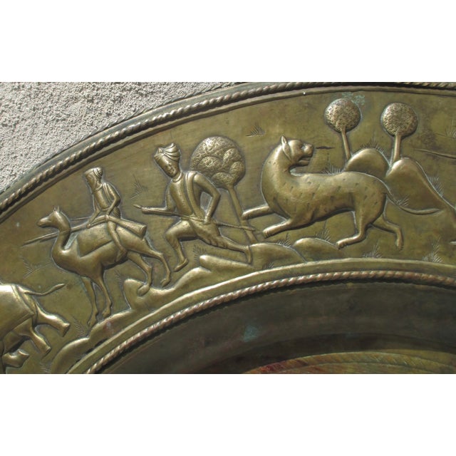 Indian Brassy Elephant Tray 30" Diameter For Sale - Image 4 of 15