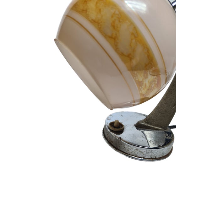 Art Deco Bedside Lamp, Former Czechoslovakia, 1950s For Sale - Image 4 of 18