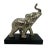 Contemporary Silver Aluminum Metal Elephant Sculpture Standing on Black Wood Plinth For Sale - Image 4 of 12
