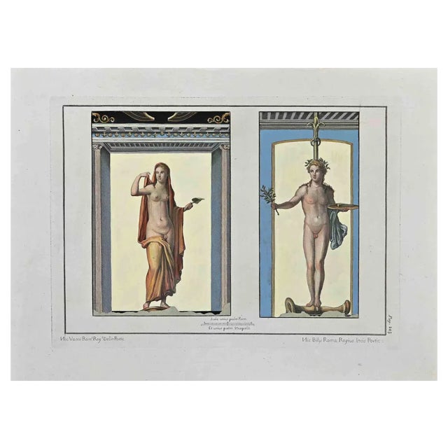 Vanni Delin, Ancient Roman Frescoes, Etching, 18th Century For Sale