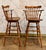 Vintage Ethan Allen Heirloom Nutmeg Maple Colonial Early American Pub Style Swivel Barstool With Metal Footrest- A Pair For Sale - Image 11 of 12
