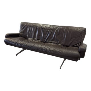 Mid-Century Brown Leather Sofa on Cantilever Legs by Marcel Breuer, 1970s For Sale