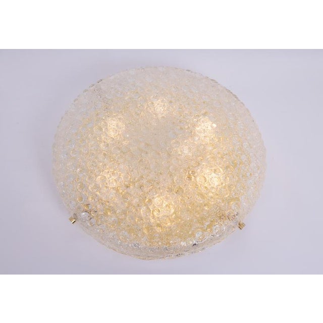 Large Vintage Flush Mount in Ice Glass from Hillebrand, Germany, 1970s For Sale - Image 15 of 16