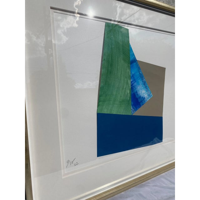 "I Can See the Future" Contemporary Original Geometric Collage on Paper, Framed For Sale - Image 4 of 9