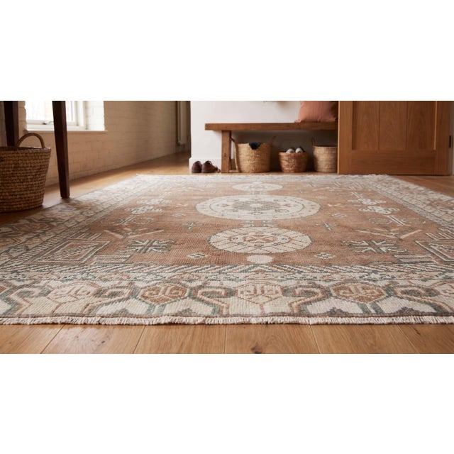 6x9 Brown Hand-Knotted Wool Triple Medallion Classic Traditional Carpet Rug For Sale - Image 12 of 12