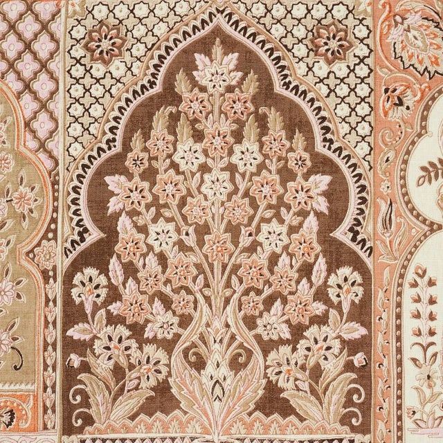 Persian SAMPLE - Schumacher Barra Palace Fabric In Brown & Spice For Sale - Image 3 of 4