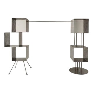 Rubik Complete Shelves in Stainless Steel by Metalmorphosis Studio, Set of 2 For Sale