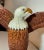 Folk Art Vintage Hand Carved Wood Folk Art American Bald Eagle Bird Sculpture Statue For Sale - Image 3 of 12