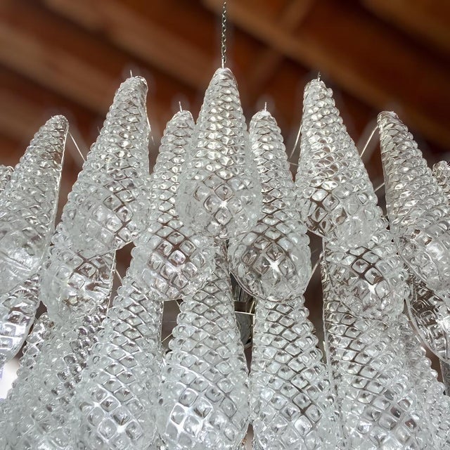 21st Century Murano Etched Tears Chandelier by Fabio LTD For Sale - Image 6 of 7