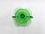Vintage Fenton Dolphin Green Uranium Glass Two Handled Crimped Bowl For Sale - Image 9 of 11