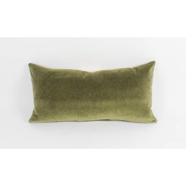 Olive Green Mohair Fretwork Lumbar Pillow Chairish