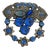 Vintage 1930s Czech Sapphire Blue Rhinestone Vinaigrette Scent Brooch For Sale