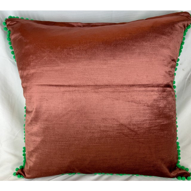 20" Square Decorative Throw Pillow With a Brilliant Tropical Pattern of Lilies, Palms Leaves & Butterflies - Made in the U K For Sale - Image 9 of 12