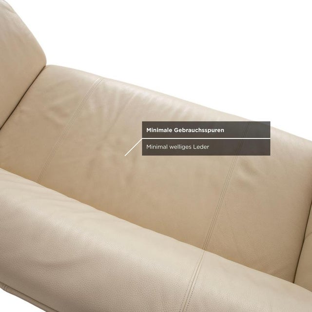 Cream Model 322 2-Seater Sofa in Leather from Rolf Benz For Sale - Image 8 of 15