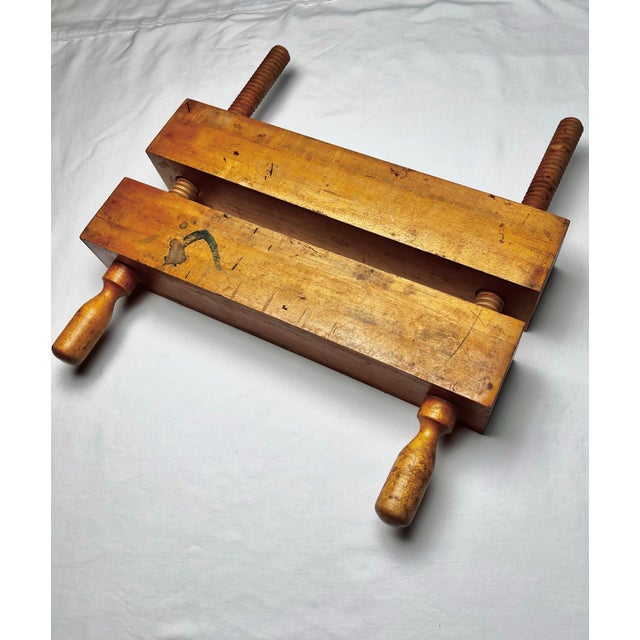 Tan Vintage Professional Bookbinding Thick Block Finishing Press For Sale - Image 8 of 12