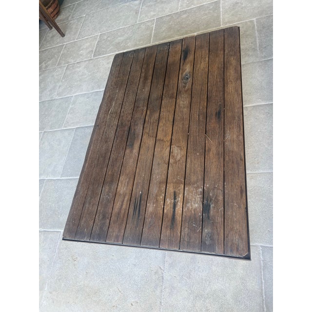 French Country Late 20th Century Patina French Vintage Tile Drying Table/ Coffee Table For Sale - Image 3 of 9