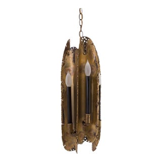 Tom Greene Brutalist Hanging Light Torchcut Metal For Sale