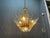 Murano Glass Rod Brass Chandelier by Gaetano Sciolari, Italy, 1970s For Sale - Image 6 of 12