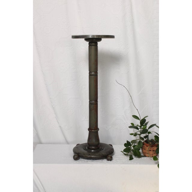 1930s Art Deco Wood Plant Stand With Ball Feet For Sale - Image 10 of 10