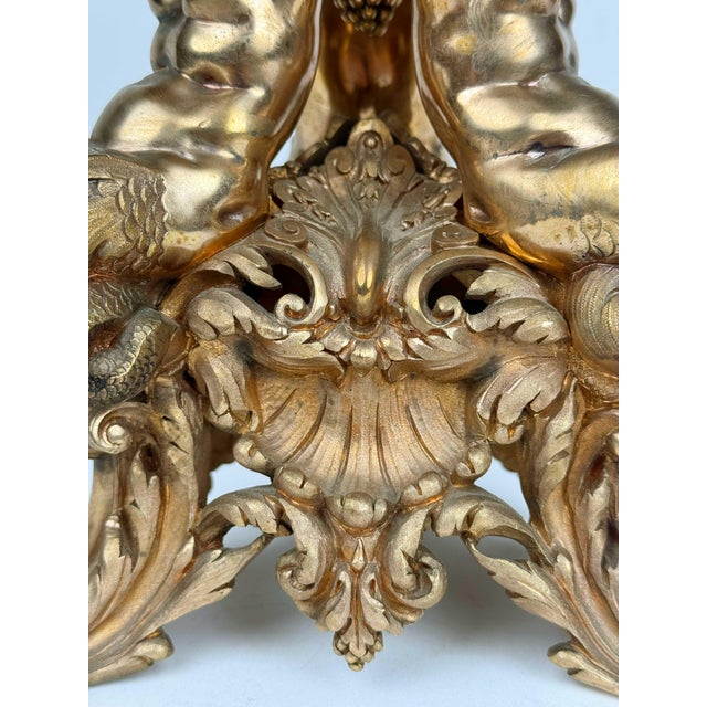 Very Large 19th Century French Gilt Bronze & Cut Crystal Centerpiece by Christofle Et Cie For Sale - Image 10 of 12