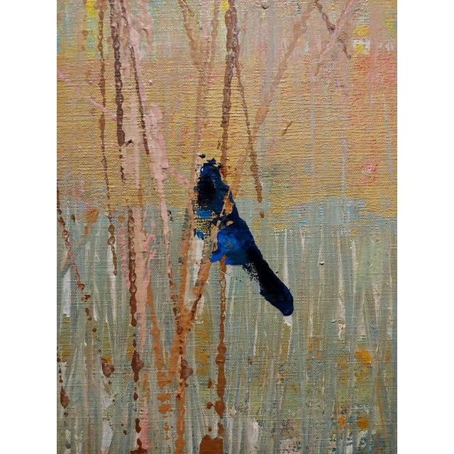 Dorr Bothwell -Blackbirds Feeding in a Wildlife Wetland Refuge-1957 Oil Painting For Sale - Image 4 of 11