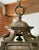 Antique Bronze Ceiling Light With Art Glass For Sale - Image 4 of 7