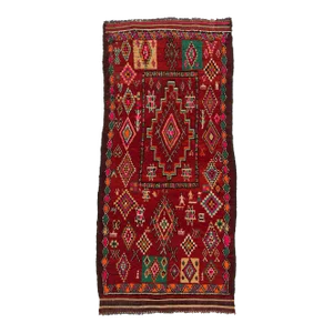 Vintage Red Taznakht Moroccan Rug - 04'09 X 09'10