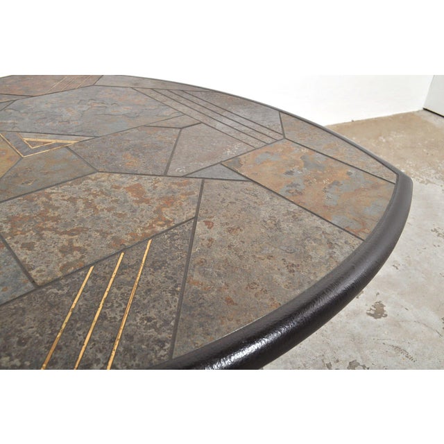 Brown Brutalist Slate Coffee Table by Paul Kingma, 1980s For Sale - Image 8 of 16