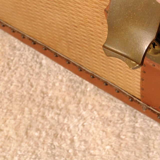 Vintage Travel Trunk in Leather, Wood, and Brass from Bocci, 1960s For Sale - Image 9 of 13