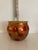 Vintage Amber With Red Polkadot MCM Art Glass Rose Bowl. Funky and cute.