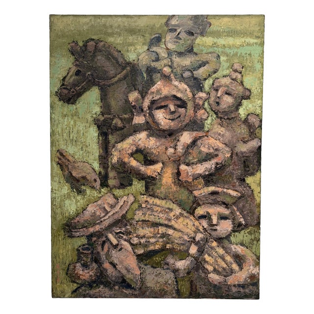 Takahashi Yoshikazu, Four Faces, 1983, Oil on Canvas For Sale