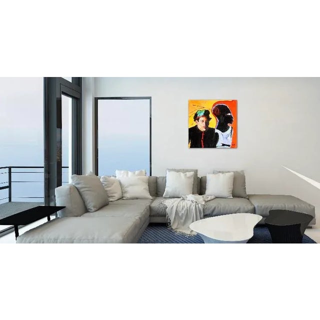 Modern Narratives Collection — Contemporary Pop Art Portrait (24″×24″, Original Oil on Canvas) For Sale - Image 9 of 12