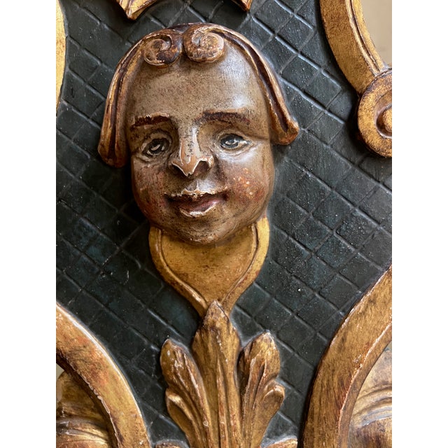 Gold Vintage Hand Painted Baroque Style Pedestal Console Table, C. 1960's For Sale - Image 8 of 17