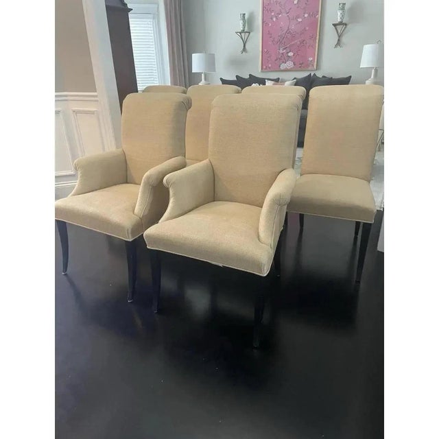Modern Quality Vintage Upholstered Dining Chairs by Bernhardt- Set of 6 For Sale - Image 3 of 9